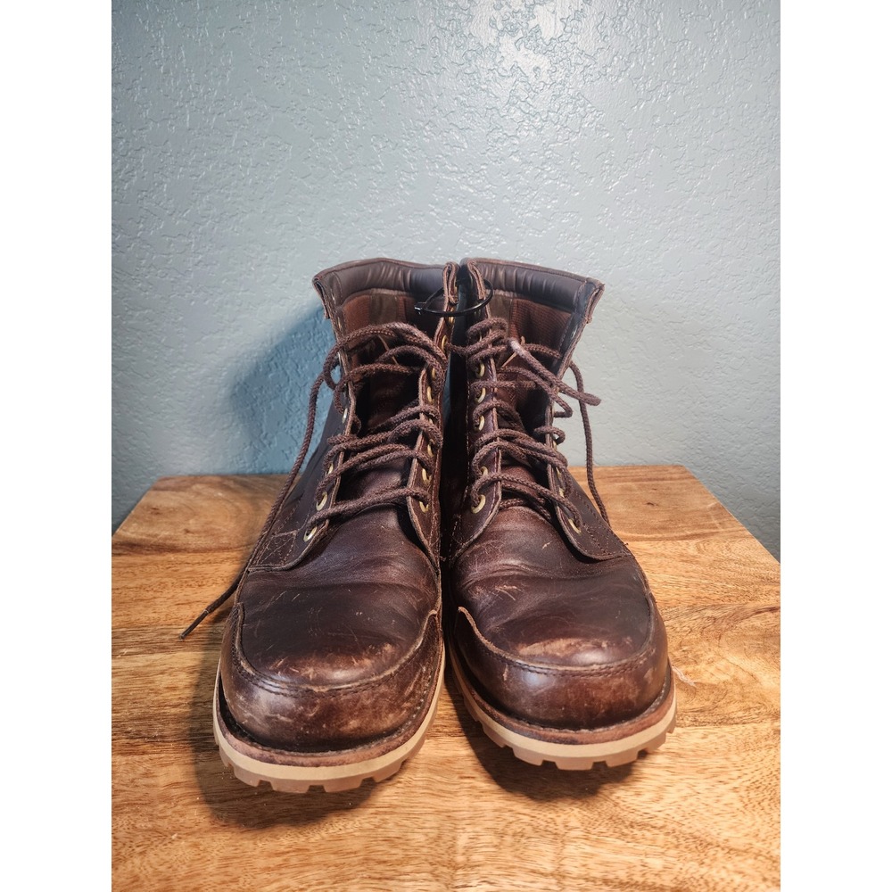 Timberland Earthkeepers Men's 10.5 Dark Brown Leather Moc Toe Boots